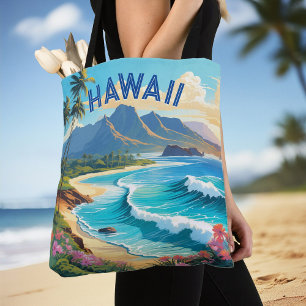 Vibrant Hawaii Beach Tropical Paradise Malerei Tasche