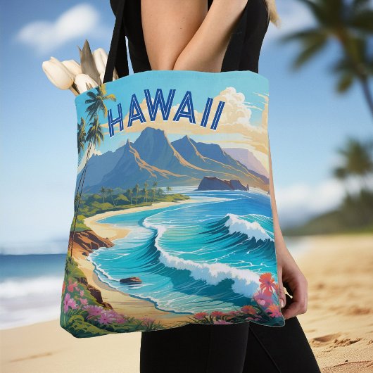 Vibrant Hawaii Beach Tropical Paradise Malerei Tasche