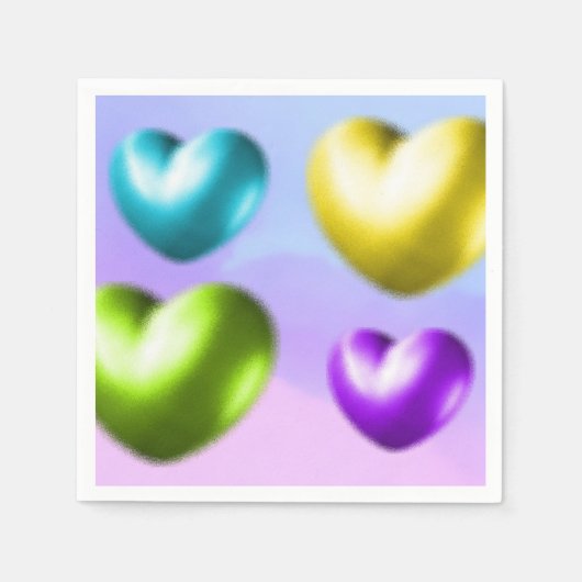 Vibrant Hearts Napkins Serviette (Vorderseite)
