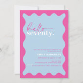 Vibrant Hello 70. Geburtstagsparty Einladung (Vorderseite)