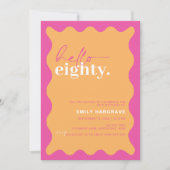 Vibrant Hello Aachtty 80. Geburtstagsparty Einladung (Vorderseite)