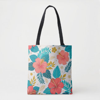 Vibrant Hibiscus Floral Tasche