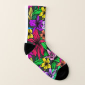 Vibrant Hibiscus Flower Blossoms Galore Socken (Rechts - Außen)