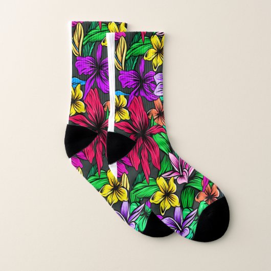 Vibrant Hibiscus Flower Blossoms Galore Socken (Paar)