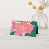 Vibrant Hibiscus Tropical Wedding Place Card Platzkarte (Vorderseite)