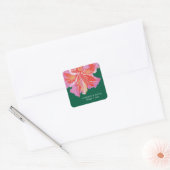 Vibrant Hibiscus Tropical Wedding Quadratischer Aufkleber (Umschlag)