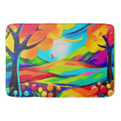 Vibrant Hillside Harmony Painting Badematte (Vorderseite)