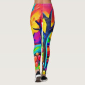 Vibrant Hillside Harmony Painting Leggings (Rückseite)