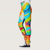 Vibrant Hillside Harmony Painting Leggings (Links)