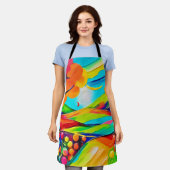 Vibrant Hillside Harmony Painting Schürze (Getragen)