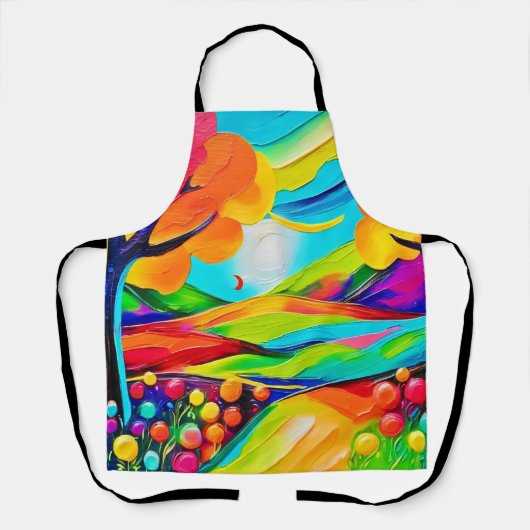 Vibrant Hillside Harmony Painting Schürze (Vorderseite)