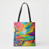 Vibrant Hillside Harmony Painting Tasche (Vorderseite)