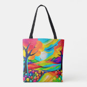 Vibrant Hillside Harmony Painting Tasche (Rückseite)
