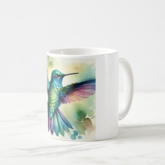 Vibrant Hummingbird 240824AREF124 - Watercolor Kaffeetasse (VorderseiteRechts)