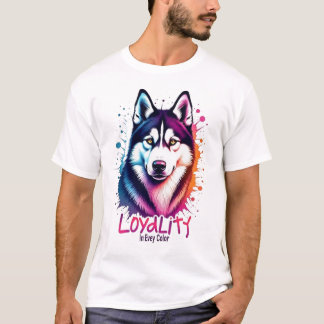 Vibrant Husky Dog T-Shirt
