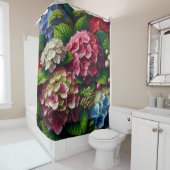 "Vibrant Hydrangeas with Dew" Duschvorhang (Beispiel)