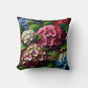 "Vibrant Hydrangeas with Dew" Kissen