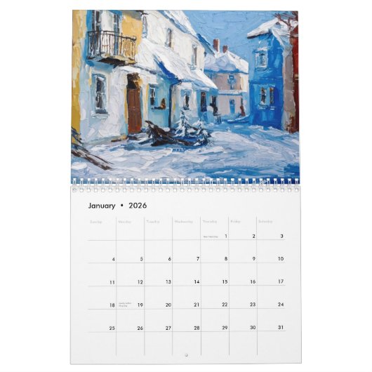 Vibrant Impasto Art Calendar 2026 Kalender (Jan 2026)