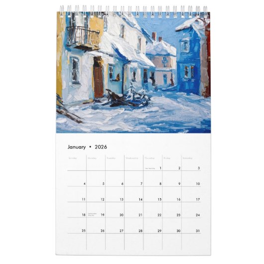 Vibrant Impasto Art Calendar 2026 Kalender (Jan 2026)