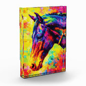 Vibrant Impasto Horse Portrait Colorful Wild Fotoblock (Links)