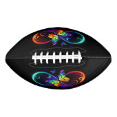 Vibrant infinity with rainbow butterfly on black football (Vorderseite)
