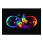 Vibrant infinity with rainbow butterfly on black fotodruck (Vorne)