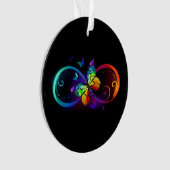 Vibrant infinity with rainbow butterfly on black ornament (Vorderseite)