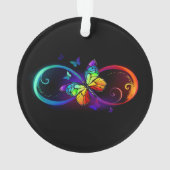 Vibrant infinity with rainbow butterfly on black ornament (Rückseite)