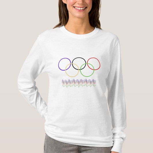 Vibrant Interlocking Rings & Wavy Lines Sportswear T-Shirt (Vorderseite)