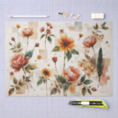 Vibrant Italian-Inspired Floral Collage Seidenpapier (Handwerk)