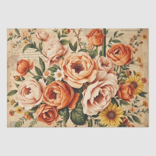 Vibrant Italian-Inspired Floral Collage Seidenpapier (Vorderseite)