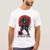 Vibrant Japanese Samurai Armor Sun Graphic Tee (Vorderseite)