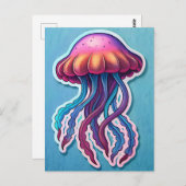 Vibrant JellyFish Postkarte (Vorne/Hinten)