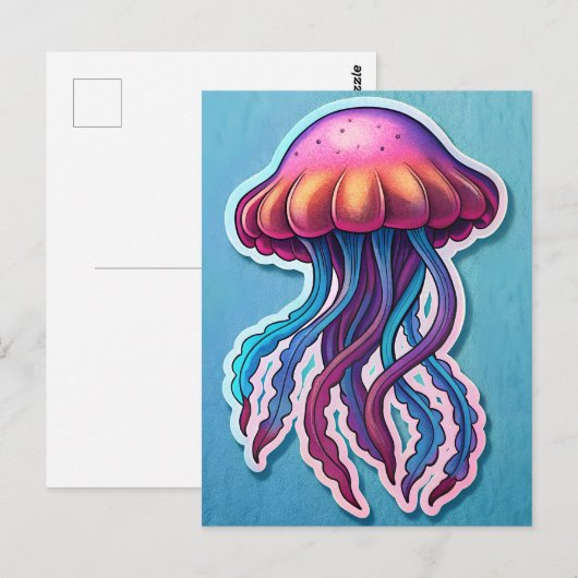 Vibrant JellyFish Postkarte (Vorne/Hinten)