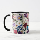 Vibrant Jewel-Toned Floral Symphony Tasse (Links)