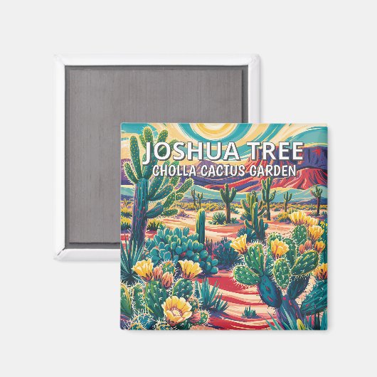 Vibrant Joshua Tree National Park Cactus Custom Magnet (Vorderseite/Rückseite)