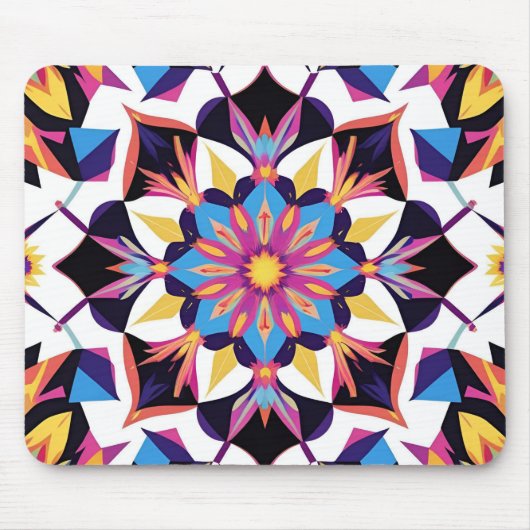 Vibrant Kaleidoscope Mandala Pattern Mousepad (Vorne)