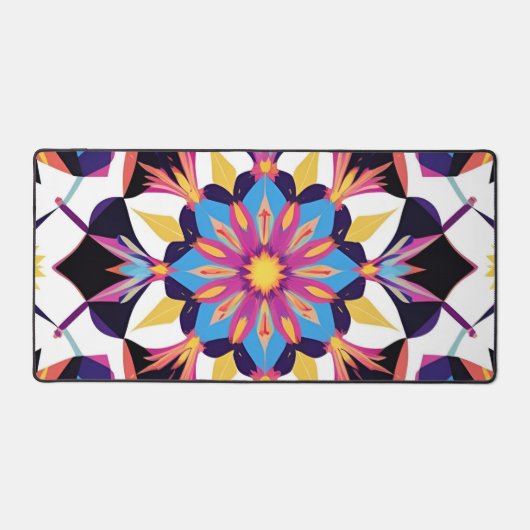 Vibrant Kaleidoscope Mandala Pattern Schreibtischunterlage (Vorderseite)