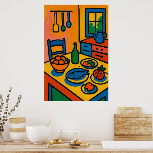Vibrant Kitchen Still Life Poster (Küche)