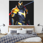 Vibrant Knight Canvas Print Triptych Leinwanddruck (Insitu (Schlafzimmer))