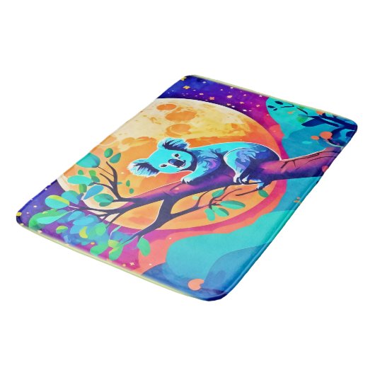 Vibrant Koala Moon Badematte (Schrägansicht)