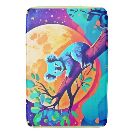 Vibrant Koala Moon Badematte (Vorderseite Vertikal)