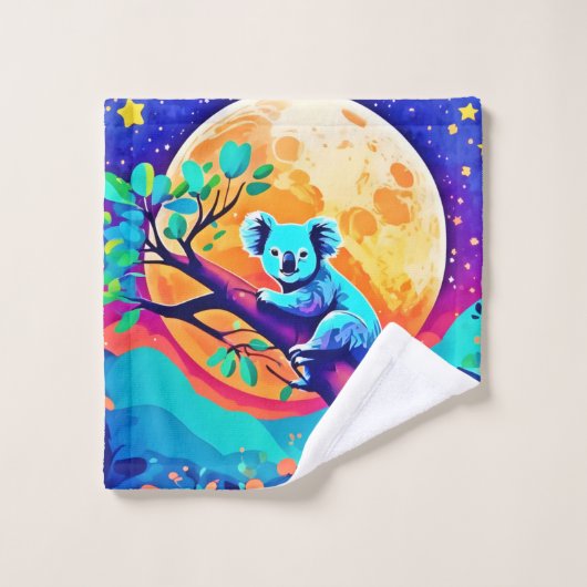 Vibrant Koala Moon Badhandtuch Set (Waschlappen)