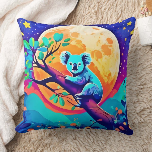 Vibrant Koala Moon Kissen (Decke)