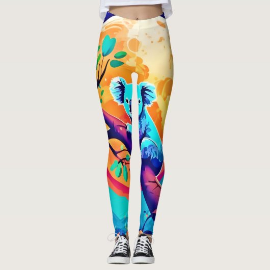 Vibrant Koala Moon Leggings (Vorderseite)