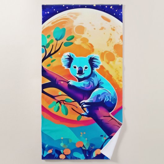 Vibrant Koala Moon Strandtuch (Vorderseite)