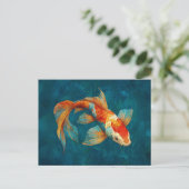 Vibrant Koi Fish Illustration Postkarte (Stehend Vorderseite)