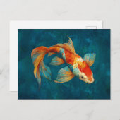 Vibrant Koi Fish Illustration Postkarte (Vorne/Hinten)