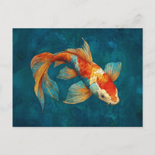 Vibrant Koi Fish Illustration Postkarte (Vorderseite)