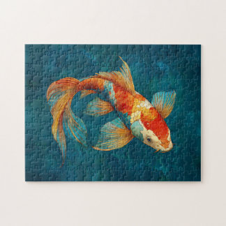 Vibrant Koi Fish Illustration Puzzle